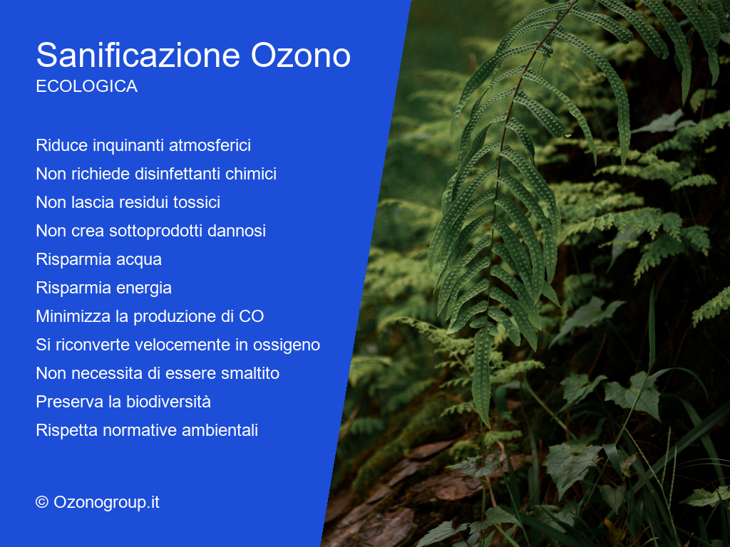 Ozono Sanificazione Benefici Ecologica